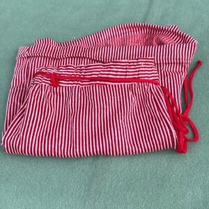 NWT Blu Planet Red & White Striped Shorts Drawstring Tie Cuffed Elastic Waist 1X